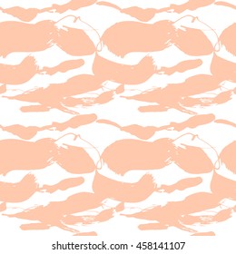 Seamless pattern with creative texture. Vector illustration of spray paint on white background. Ink smudges. Gentle colors.