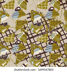 Seamless pattern with creative triangle elements.