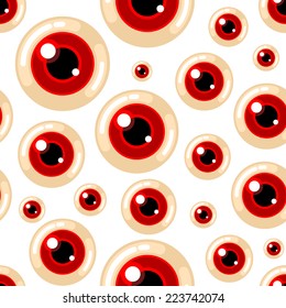 Seamless pattern with creepy eyeballs for Halloween