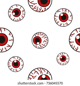 Seamless pattern with creepy eyeballs. Vector illustration