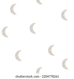 Seamless pattern with crescent on white background for child fabric, textile, nursery, wallpaper