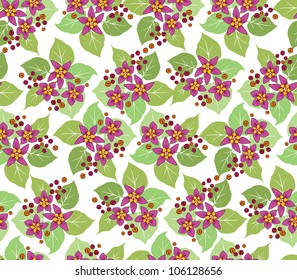 seamless pattern with crimson flowers