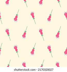 Seamless pattern with crimson flowers. Bright stylish pattern for fabrics, textiles, wallpapers.