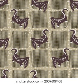 seamless pattern with crocodile and abstract texture, vector design for paper, fabric and other surfaces