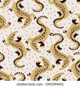 seamless pattern with crocodile, vactor design for paper, fabric and other surfaces