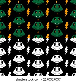 Seamless pattern with crocodile in vector