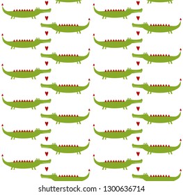 Seamless pattern with crocodiles