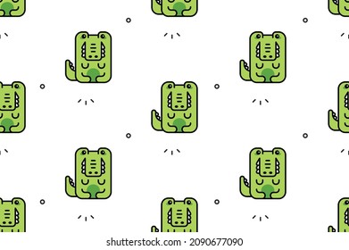 Seamless pattern with Crocodiles. Icon design. Template elements