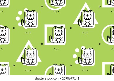 Seamless pattern with Crocodiles. Icon design. Template elements