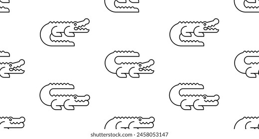 Seamless pattern with Crocodiles. isolated on white background