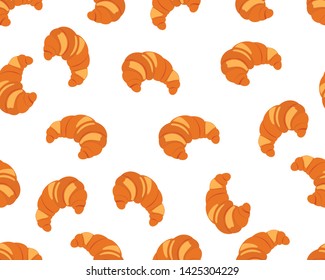 Seamless pattern of croissant isolated white background - Vector illustration