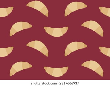 Seamless pattern with croissants. Beautiful texture in flat style.