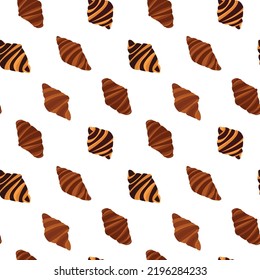 seamless pattern of croissants in a flat style on a white background. For wrapping paper, wallpaper, screensavers, menus, packaging