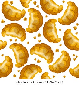 
Nahtlose Muster-Croissants. Vektorgrafik.