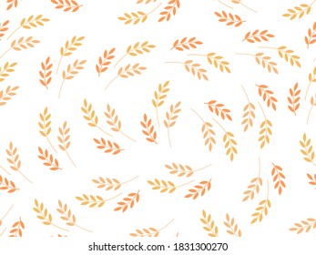 Seamless pattern with crop field on white background vector illustration.