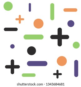 Seamless pattern cross, lines and dots. Background. Vector illustration