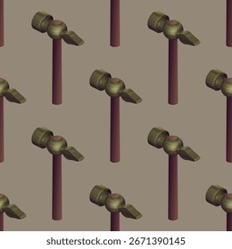 Nahtloses Muster mit Kreuzstifthammer - handgezeichnete Vektorgrafik.