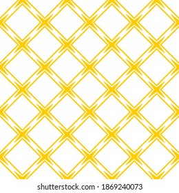 Seamless pattern of cross and rhombuses. Geometric orange background.