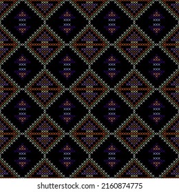 Seamless pattern, cross stitch, ornament. Vector stock illustration eps10.