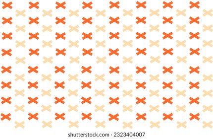 patrón transparente con patrón de repetición cruzado, X geométrico. Diseño de fondo simple y sutil en tonos beige y naranja sobre impresión de tela o papel pintado o embalaje
