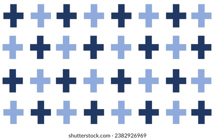 seamless pattern with cross, X cross geometric repeat pattern. Simple subtle seamless blue and light blue background design on fabric printing or wallpaper or packing print