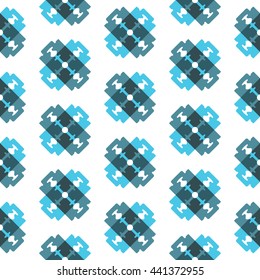 Seamless pattern with crossed razor blades. Stock vector, EPS 8. Light blue and steel blue colors.