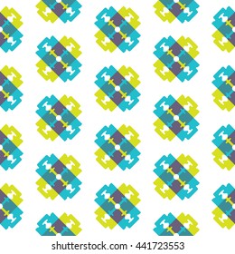 Seamless pattern with crossed razor blades. Stock vector, EPS 8. Turquoise green and yellow-green colors.
