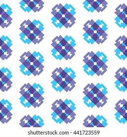 Seamless pattern with crossed razor blades. Stock vector, EPS 8. Light blue and purple colors.