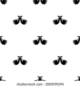 Seamless pattern with Crossed smoking pipes on white background. Black vintage ornament. Hipster, pirat wallpaper. Father day, pirat captain clip art. 