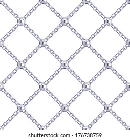 Seamless pattern with crossed steel chains. Abstract background.