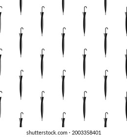 Seamless pattern with crossed umbrella canes. Vintage gentleman wallpaper. Black retro ornament on white background. Father day, hipster background. 
