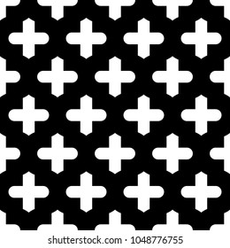 Seamless pattern with crosses ornament. Background with repeated cross shapes ornamentation. Ancient embroidery wallpaper. Ethnic motif. Digital paper, textile print, web design. Vector illustration.