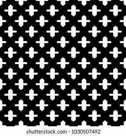 Seamless pattern with crosses ornament. Oriental traditional ornamentation with repeated shapes. Window tracery wallpaper. Grid motif. Digital paper, textile print, web design. Vector art illustration