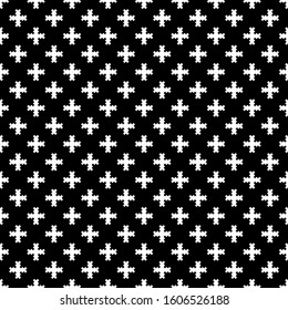 Seamless pattern. Crosses ornament. Tribe motif. Ancient mosaic. Ethnic embroidery background. Tribal wallpaper. Ethnical folk image. Digital paper for web design, textile print. Vector artwork