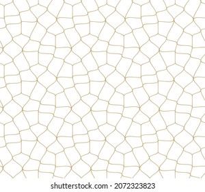 Seamless pattern with crossing curved lines on white background. Vector snakeskin texture. Linear design for textile, fabric and wallpaper. Geometric decorative lattice design. Cracked surface.