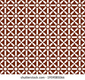 The seamless pattern of crossing lines vertically, horizontally, and diagonally is interspersed with the shape of a rhombus and a combination of rhombuses that form an octagonal star