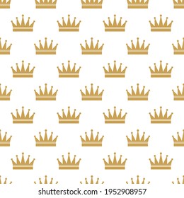 Seamless pattern with crown isolated on white background. Vector illustration