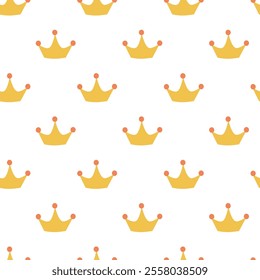 Seamless Pattern with crown of kings, princes, monarchs and queens. Flat vector illustration.