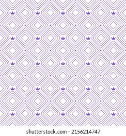 Seamless pattern of crown and lines for texture, textiles, packaging, simple backgrounds and creative design