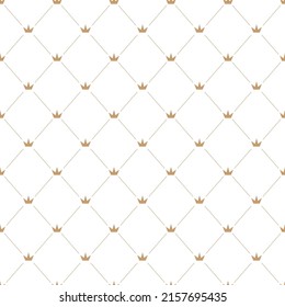 Seamless pattern of crown and lines for texture, textiles, packaging, simple backgrounds and creative design