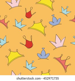 seamless pattern, crown, vector illustration