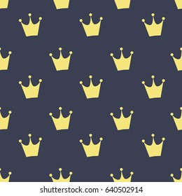 Seamless pattern with crown. Vector illustration