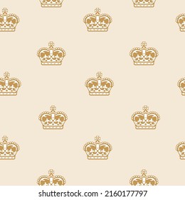 Seamless pattern with crowns. Vector illustration. 