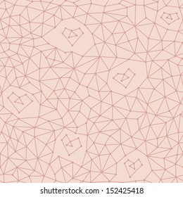 Seamless pattern crystal lattice and hearts. Vector illustration.