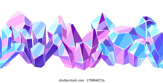 Nahtloses Muster mit Kristallen und Mineralien. Dekorative Illustration von Edelsteinen.