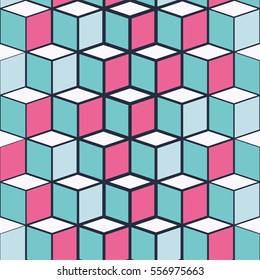 Seamless pattern cube background. Print. Repeating background. Cloth design, wallpaper.