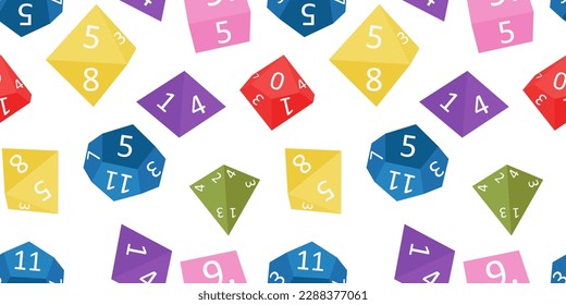 seamless pattern of cubes for playing games of various colors. Vector illustration.