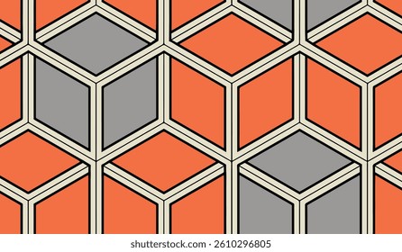 Seamless Pattern of Cubes - Vector Texture