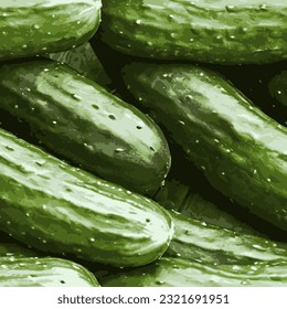 seamless pattern cucumber abstract summer background floral repeating pickles eps vector