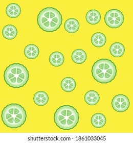 seamless pattern of cucumber slices background